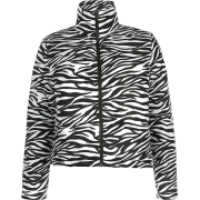 Zebra black and white contrast zipper ca - Jakne in plašči - $35.99  ~ 30.91€