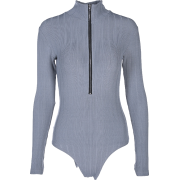 Zipper long sleeve pits jumpsuit knit bo - Pajamas - $23.99 