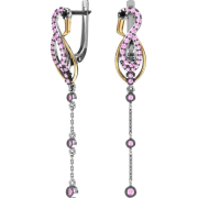 Серьги Фламинго с цепями - Earrings - $29.83 