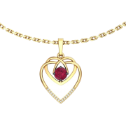 Золотой кулон Соединение сердец - Other jewelry - $74.44  ~ ¥498.77