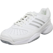 adidas Women's Ambition Stripes Vi W Tennis Shoe Running White/Metallic Silver/Electricity - Sneakers - $30.25 