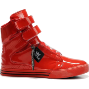 All Red Leather Supras Society - Buty wysokie - 