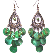 green earrings - Kolczyki - 