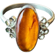 amber ring from Latvia 1900s - Anillos - 