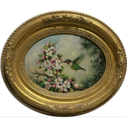 antique hummingbird painting - Items - 