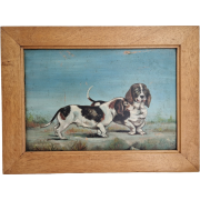 basset hounds painting from the 1960s - Предметы - 