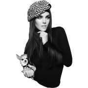 black and white girl torso with dog - Personas - 