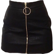 black zip front skirt - スカート - 