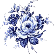 blue rose spray - Иллюстрации - 
