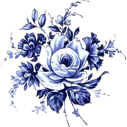 blue rose spray - Ilustracje - 