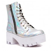 boots holografic white - 厚底鞋 - 