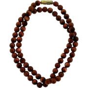 brown beaded necklace - ネックレス - 