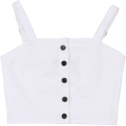 buttons high waist cotton short vest - Maglie - $19.99  ~ 17.17€