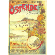 c1900s ostend belgium coastal poster - Illustrations - 