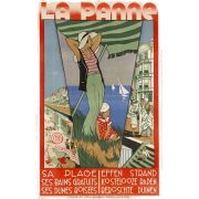 c1930s la panne belgium coastal poster - Illustrations - 
