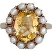 circa 1910s citrine ring - Rings - 