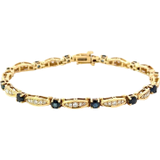 circa 1990s Diamond Sapphire bracelet - Pulseras - 