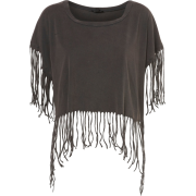 GREY FRINGED WASHED TEE   - トップス - 22,00kn  ~ ¥390