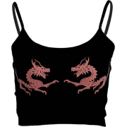 double dragon printing base camisole top - Vests - $16.99 