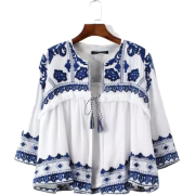 embroidered blouse - Košulje - kratke - 
