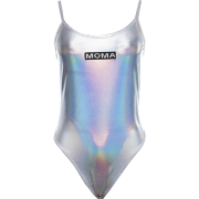 embroidered silver one-piece swimsuit - Overall - $19.99 