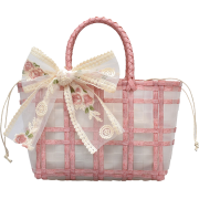 fashion new style transparent woven trendy bow lace bucket bag NHTG352473 - 手提包 - $7.28  ~ ¥48.78
