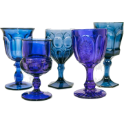 frances lane blue glass goblets - 饰品 - 