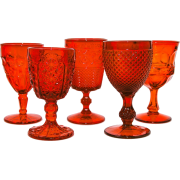 frances lane red glass goblets - 饰品 - 