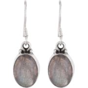 grey oval earrings - 耳环 - 
