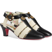 gucci Leather mid-heel t-strap sandal - Sandalen - $1,250.00  ~ 1,073.61€