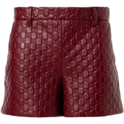 gucci-burgundy-GG-Embossed-Leather-Short - Shorts - 