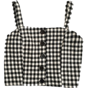 high waist short lattice tape vest - Vests - $25.99 