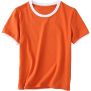 hit color round neck short sleeve - T-shirts - $19.99 