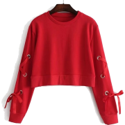 hollow long sleeve pullover sweater - Pullovers - $27.99 