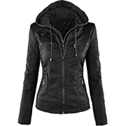 hooded leather - Jacket - coats - 