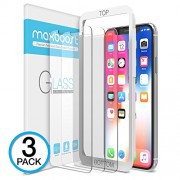 iPhone X Screen Protector, Maxboost (Clear, 3 Packs) iPhone X Tempered Glass Screen Protectors [3D Touch] 0.25mm Screen Protector Glass for Apple iPhoneX 2017 work with most case 99% Touch Accurate - Accessories - $29.99 