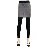 ililily Chic Bumpy Circle Pattern Skirt With Footless Slim Stretchy Leggings Pants - Flats - $27.99 