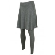 ililily Knee Length Flare Skirt Footless Leggings S-2XL Size Elastic Long Skinny Pants - Flats - $13.99 
