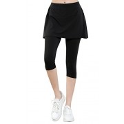 ililily Lightweight Skirt W/Stretchy Active Performance Sports Cropped Leggings Pants - Flats - $29.99 