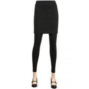 ililily Skirt with Full length Thick Leggings Stretch Winter Active Skinny Pants - Flats - $33.99 
