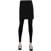 ililily Solid Black Color Sexy Skirt Skinny Footless Leggings - Flats - $22.99 