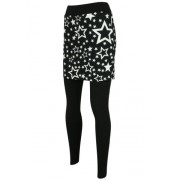 ililily Star Pattern Printed Slim Long Skirt Leggings S-2XL Size Skinny Pants - Flats - $28.99 