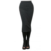 ililily Women Bodycon Fit Midi Length Stretch Ribbed Knit Pencil Skirt Leggings - Flats - $32.99 