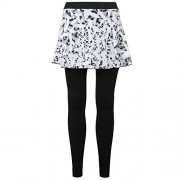 ililily Women Leopard Print Wrinkled-like Mini Skirt W/ Stretch Leggings Pants - Flats - $16.49 