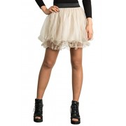 ililily Women Mini Pleated Ruffle Tulle Tutu Multi-Layered Mesh Petticoat Skirt - Flats - $18.49 