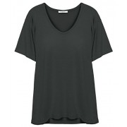 ililily Women Soft Plain Solid Color Pullover Boxy T-Shirt Loose Fit Dress Top - Балетки - $15.99  ~ 13.73€