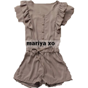 Grey Chiffon romper - Top - $29.99 