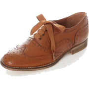 Brown Leather Classic Brogue - Buty - 