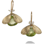 peridot jeweled bug earrings - 耳环 - 