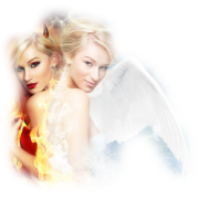 png, couple, women, angel, devil - People - 